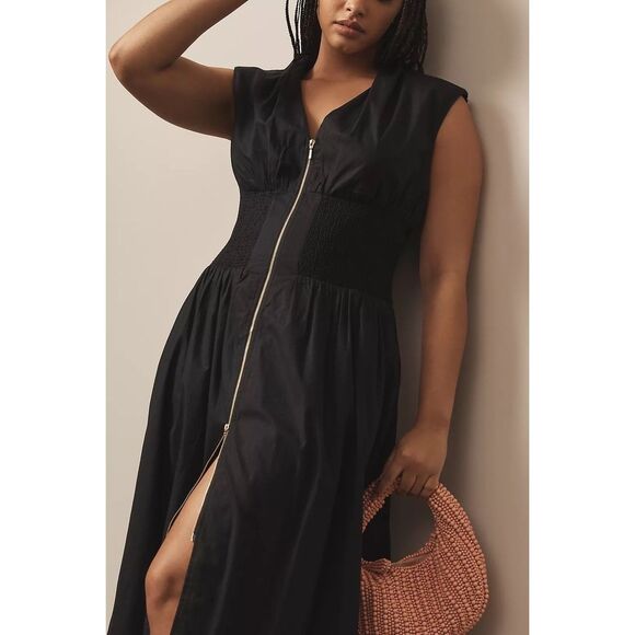 Anthropologie Black Midi Dress - Picture 9 of 9